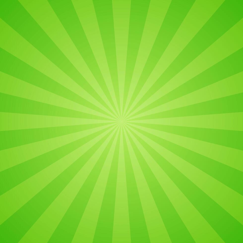 sencillo degradado verde resplandor con un Estallar de vistoso rayos textura en blanco cuadrado llanura antecedentes vector