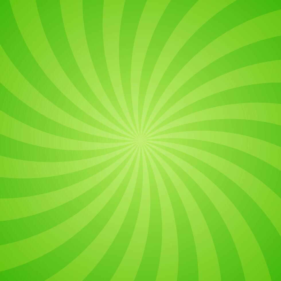 Simple Vibrant Gradient Green Spiral Rays Texture In Blank Square Plain Background vector