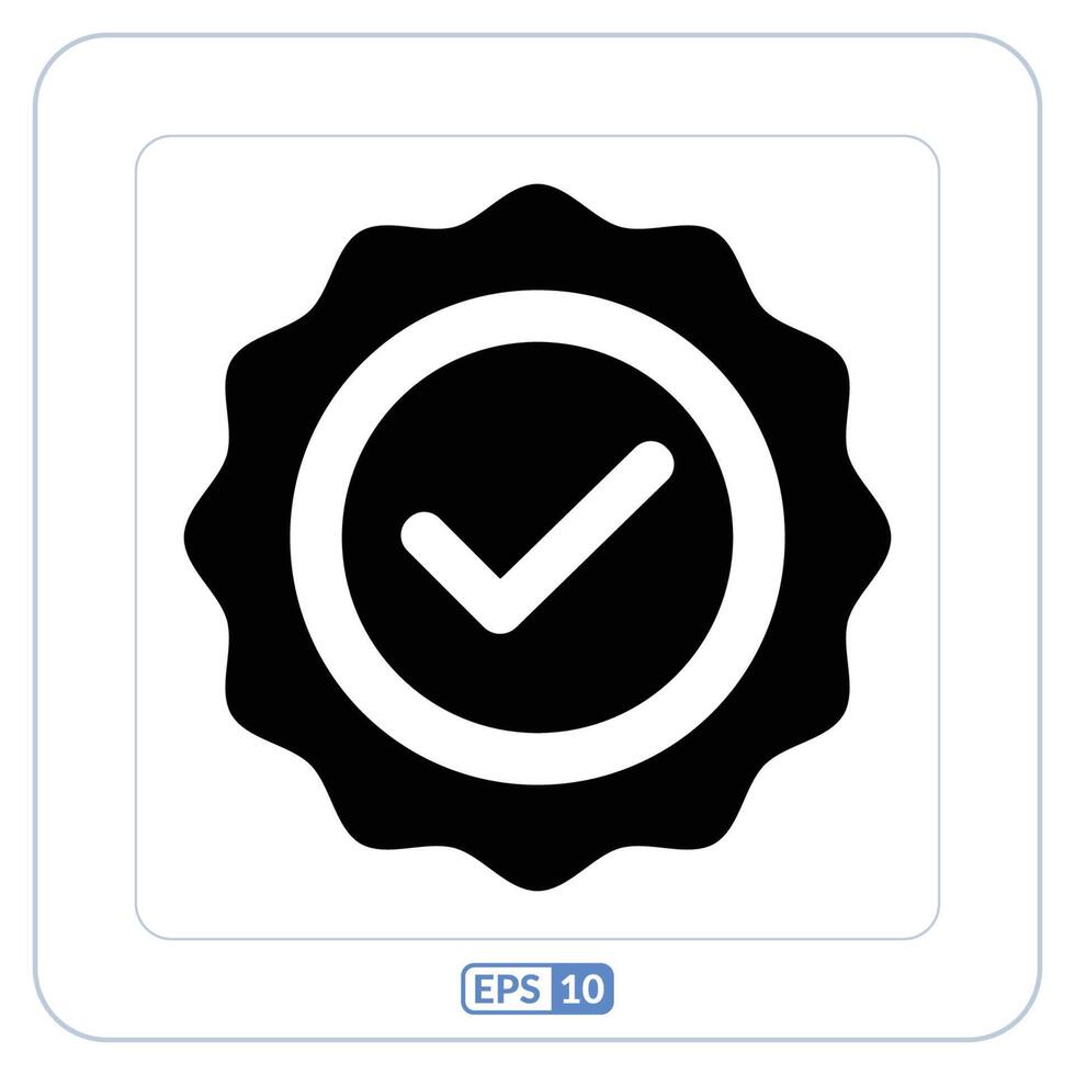 check mark icon illustration eps10. Quality badge icon vector