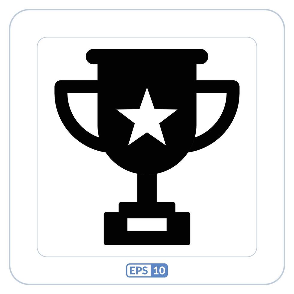 Trophy cup icon. Competition prize symbol vector