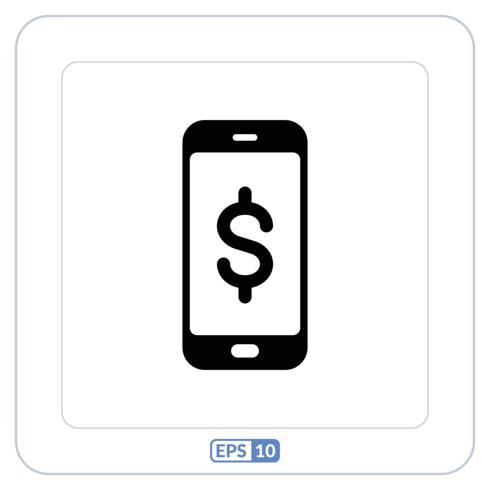 Phone banking icon. Phone with a dollar sign on it vector