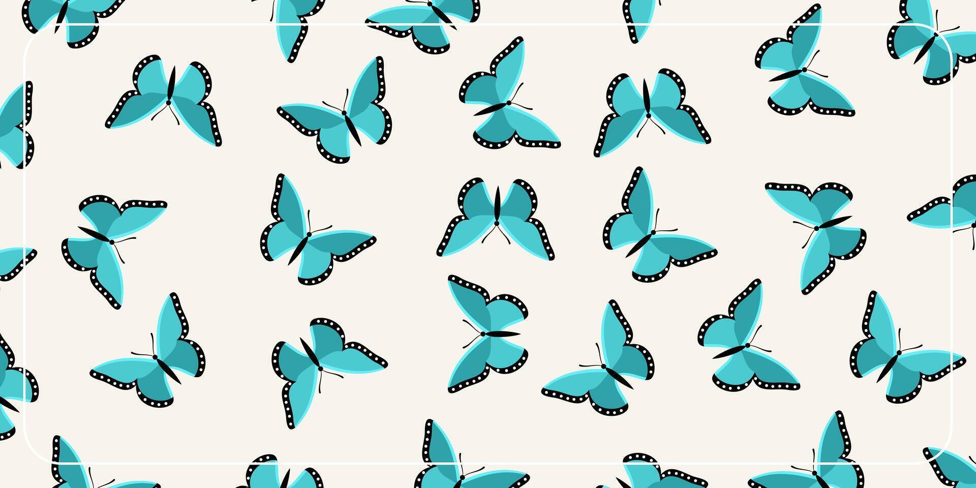 summer background with blue butterfly icon. design for banner, poster, greeting card, social media. vector