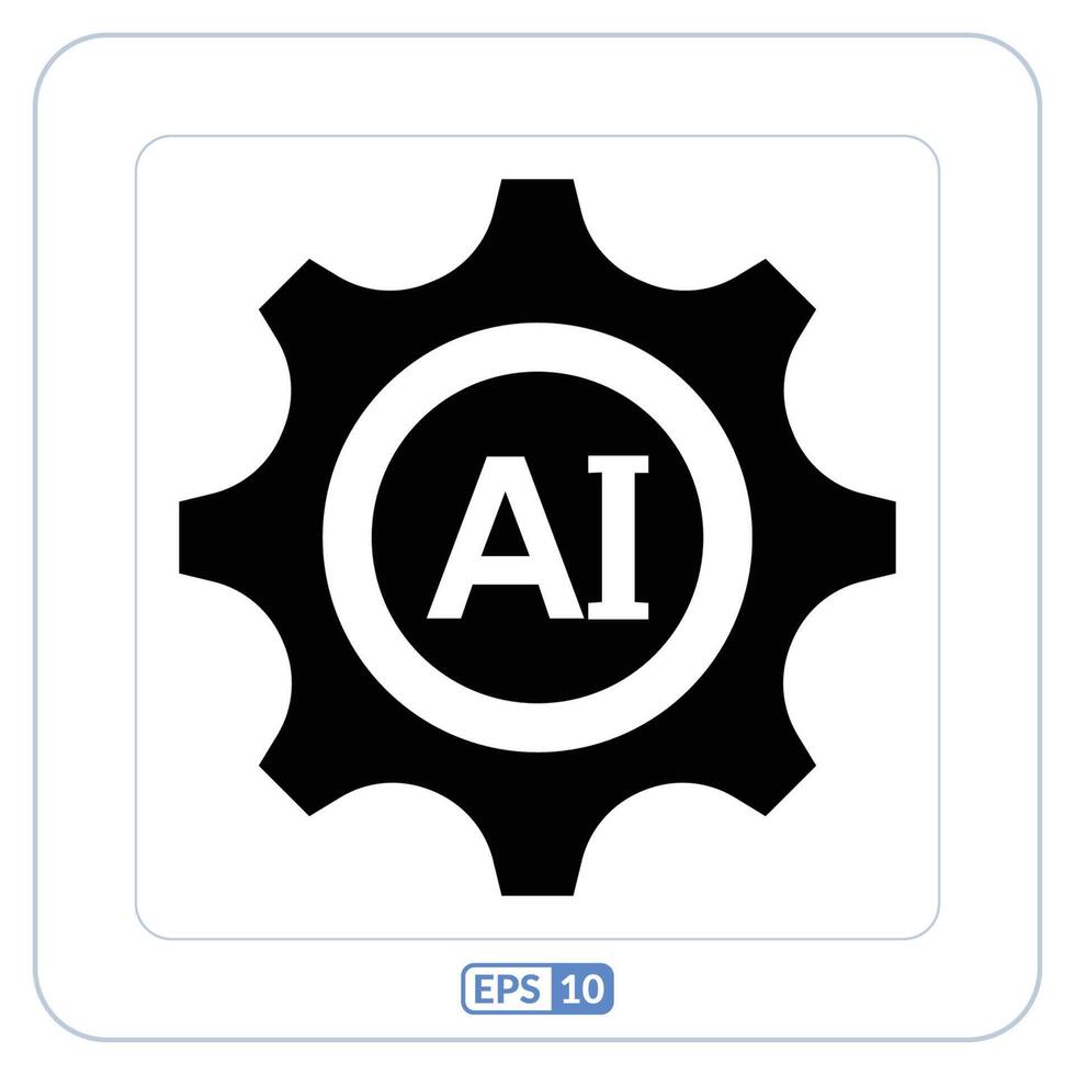 Artificial intelligence development icon. Ai development, ai technology symbol. vector