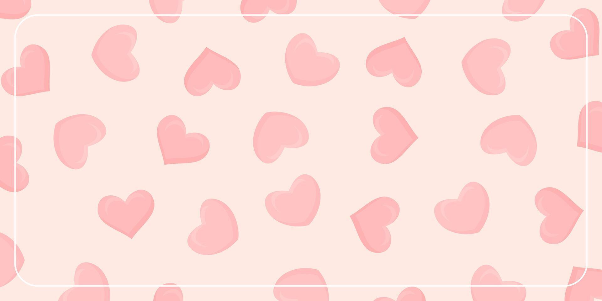 romantic pink background with heart icon. design for banner, poster, greeting card, social media. vector