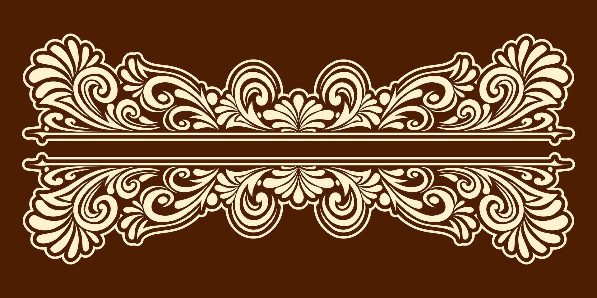 Ornament floral design element for frame, border, and wedding with vintage style vector