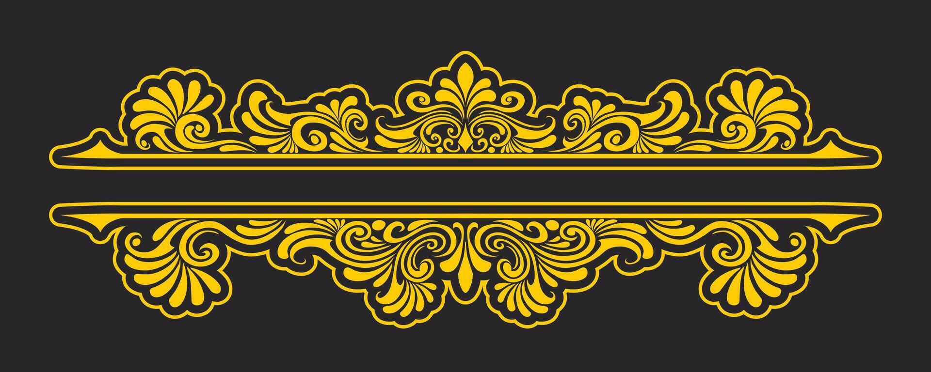 Ornament floral design element for frame, border, and wedding with vintage style vector