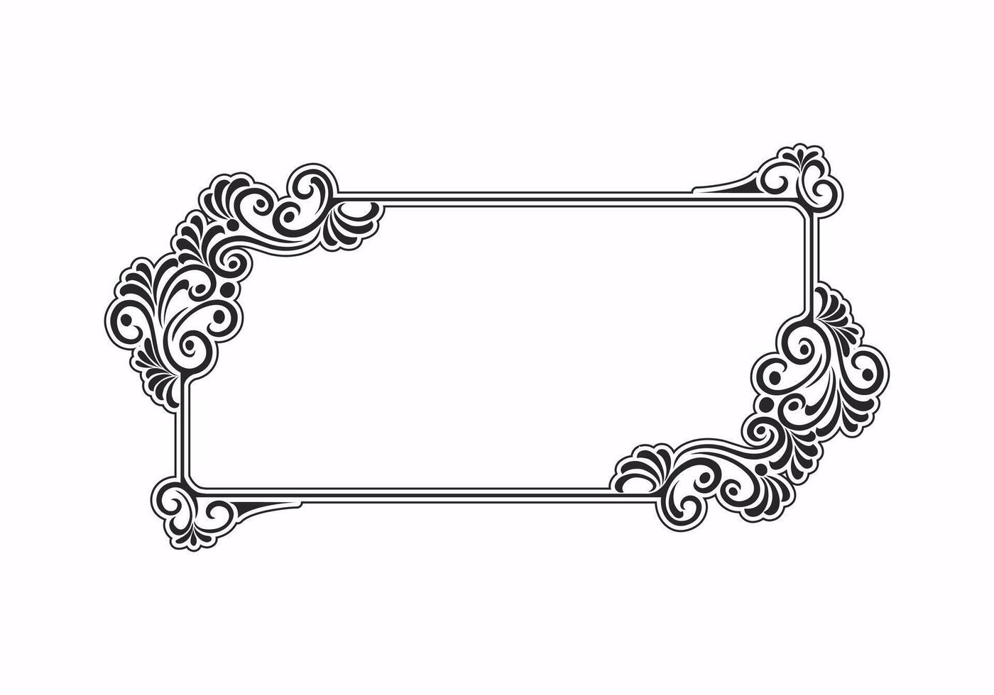 Ornament floral design element for frame, border, and wedding with vintage style vector