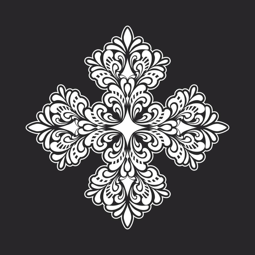 Ornamental round floral pattern. Set of four colorful ornament vector