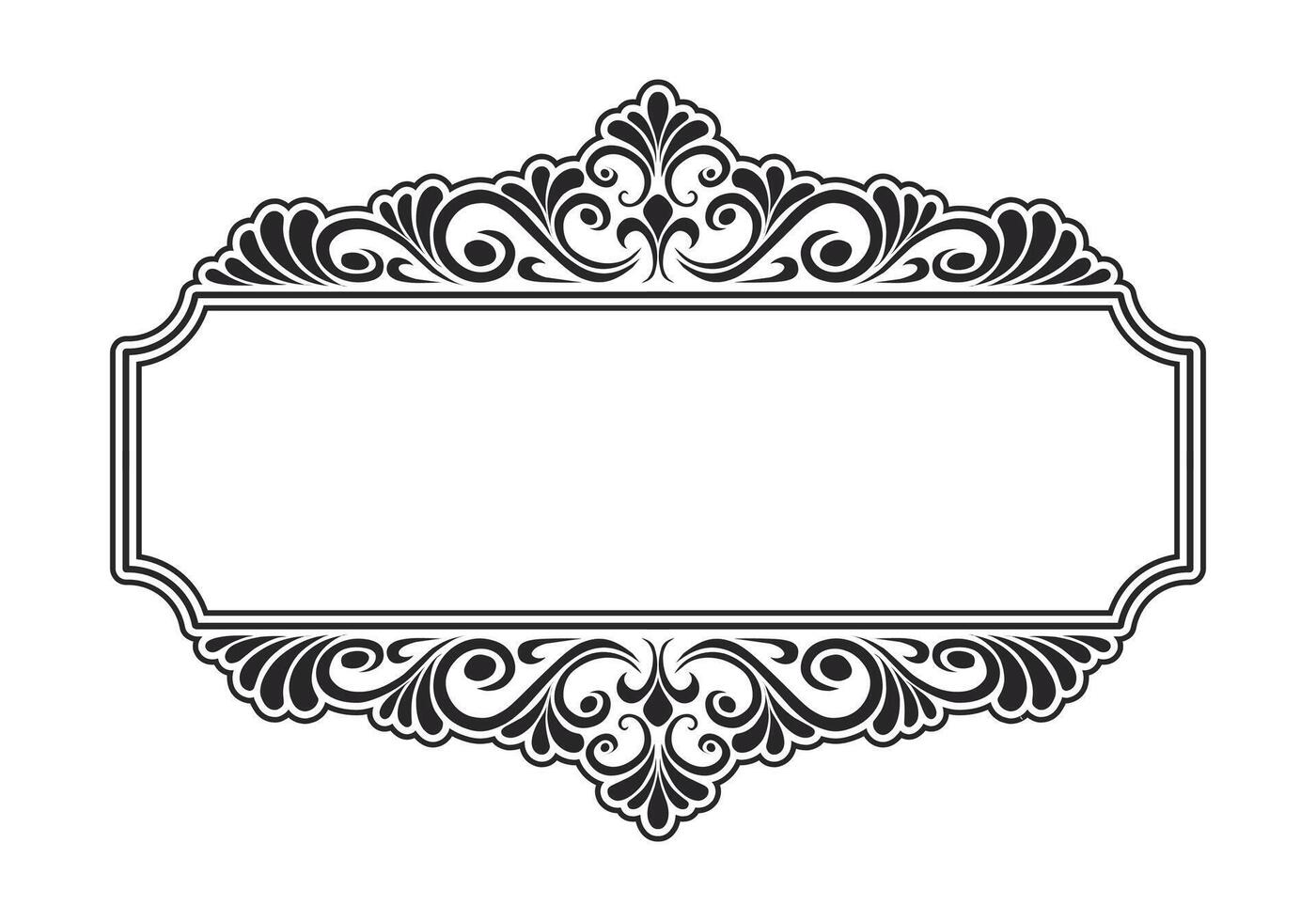 Classic name tags ornament floral border for weddings vector