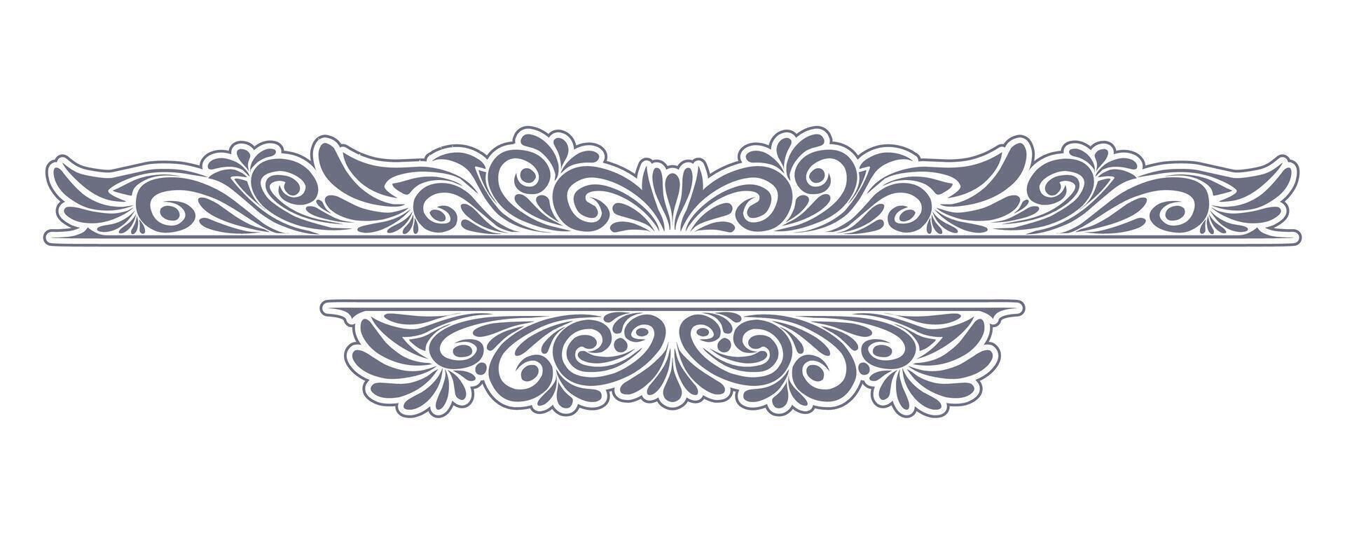 ornamento floral diseño elemento para marco, borde, y Boda con Clásico estilo vector