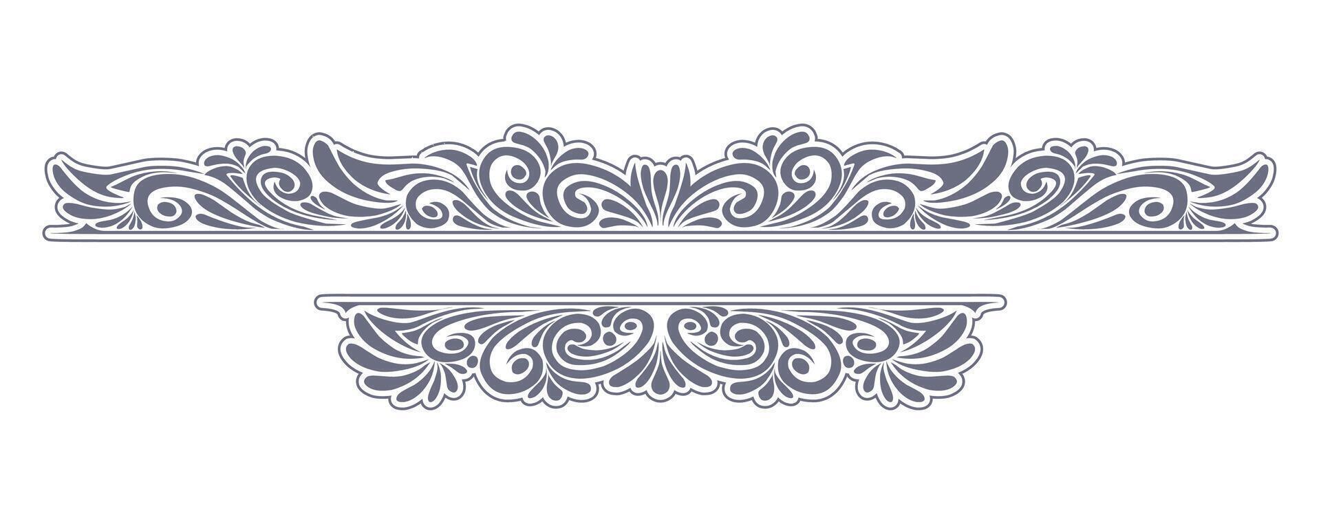 Ornament floral design element for frame, border, and wedding with vintage style vector