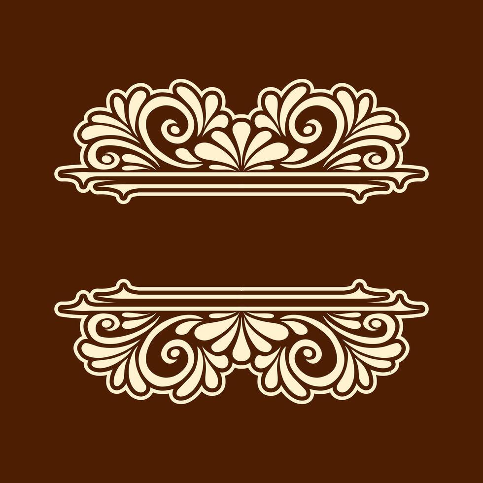 Ornament floral design element for frame, border, and wedding with vintage style vector