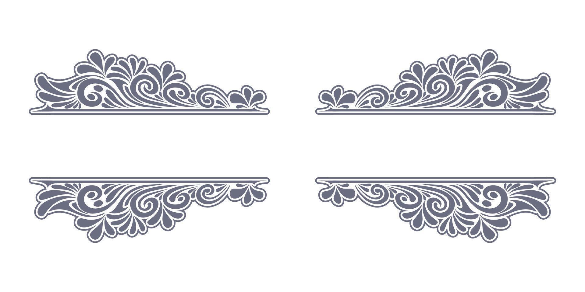 ornamento floral diseño elemento para marco, borde, y Boda con Clásico estilo vector