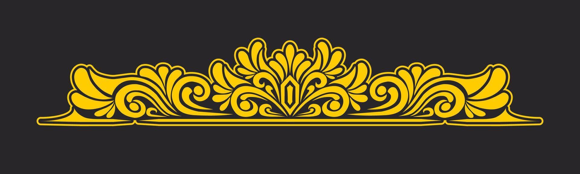 Ornament floral design element for frame, border, and wedding with vintage style vector