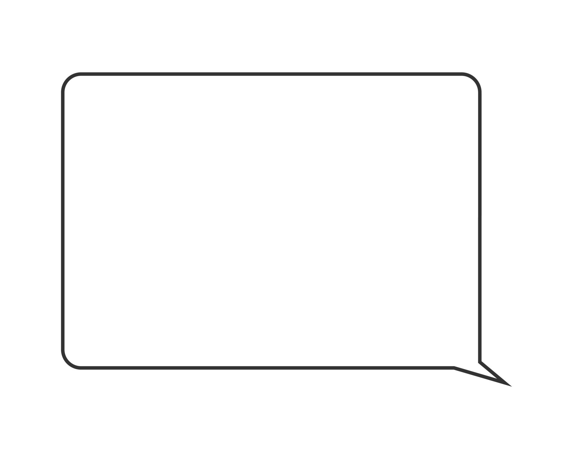 Message or speech bubble in outline style. Empty chat frame template