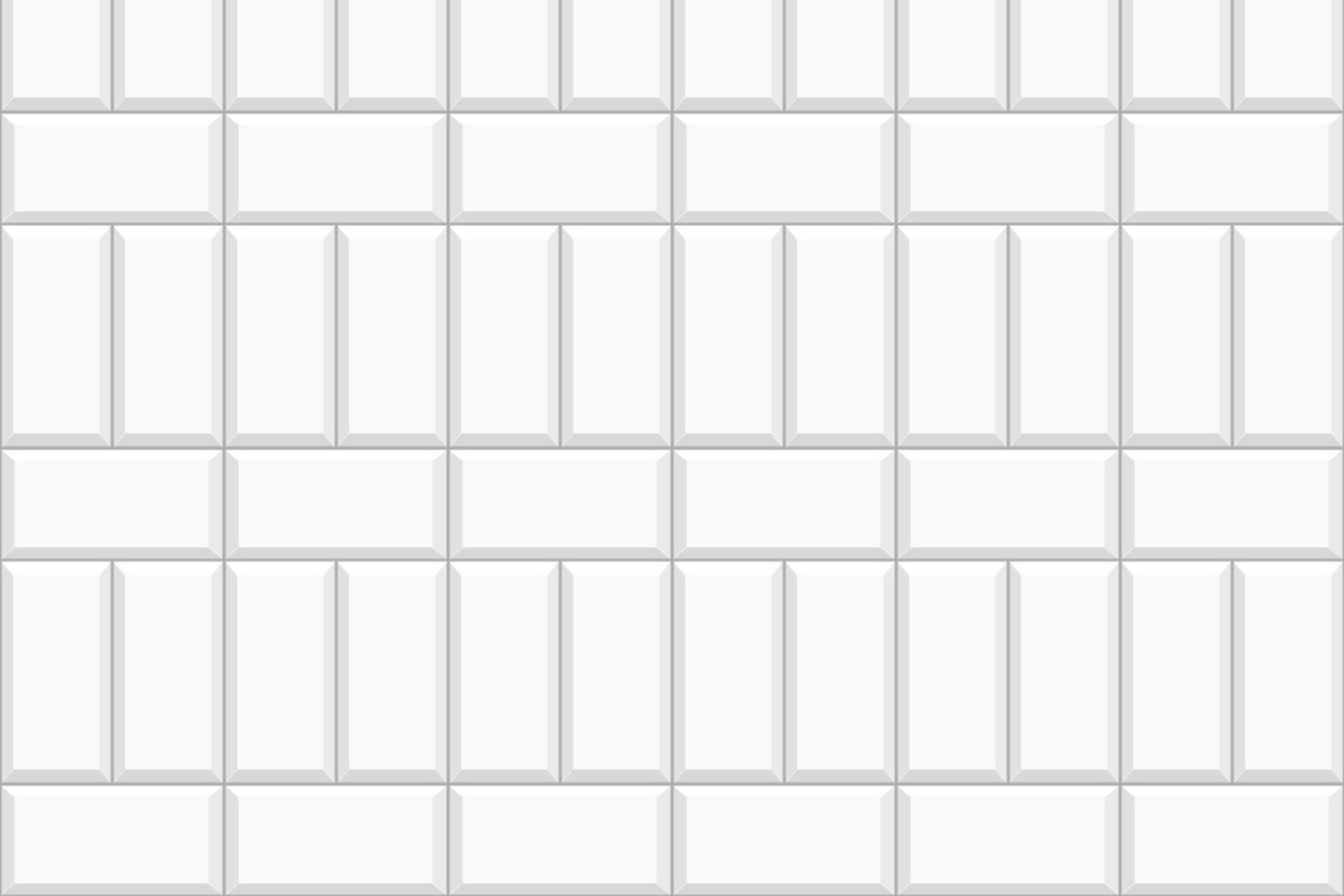 White basket weave tile seamless pattern. Stone or ceramic brick wall background. Kitchen backsplash, bathroom, shower or toilet floor texture. Mosaic decoration surface vector