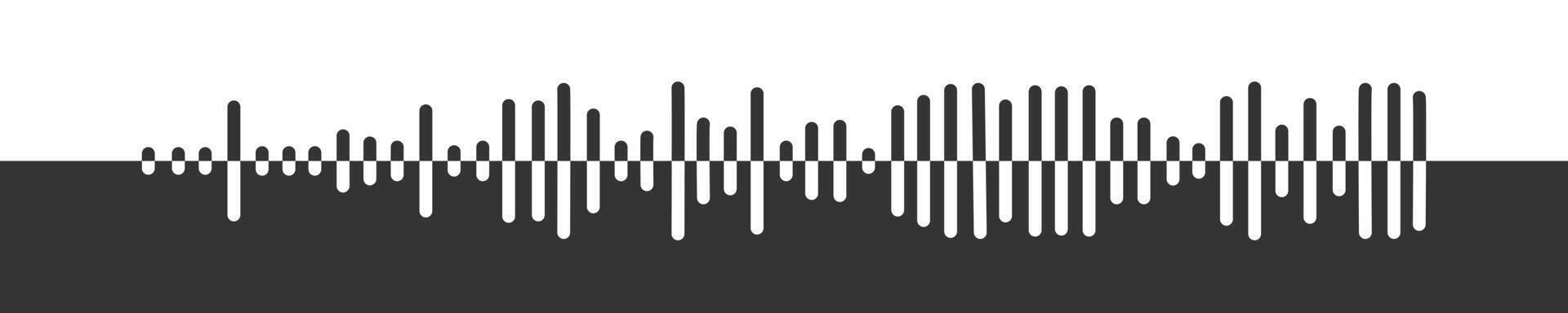 Sound wave icon. Pulse pictogram. Signal sign. Voice message, audio file symbol. Messenger, radio, podcast mobile app, media player graphic element vector