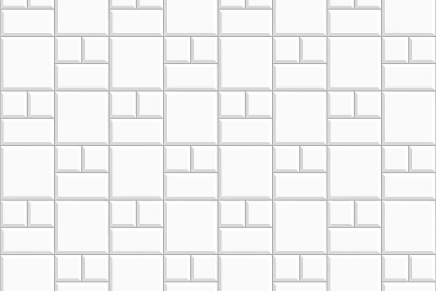 White basketweave tile mosaic layout. Stone or ceramic brick wall background. Kitchen backsplash texture. Bathroom, shower or toilet floor decoration. Causeway texture vector