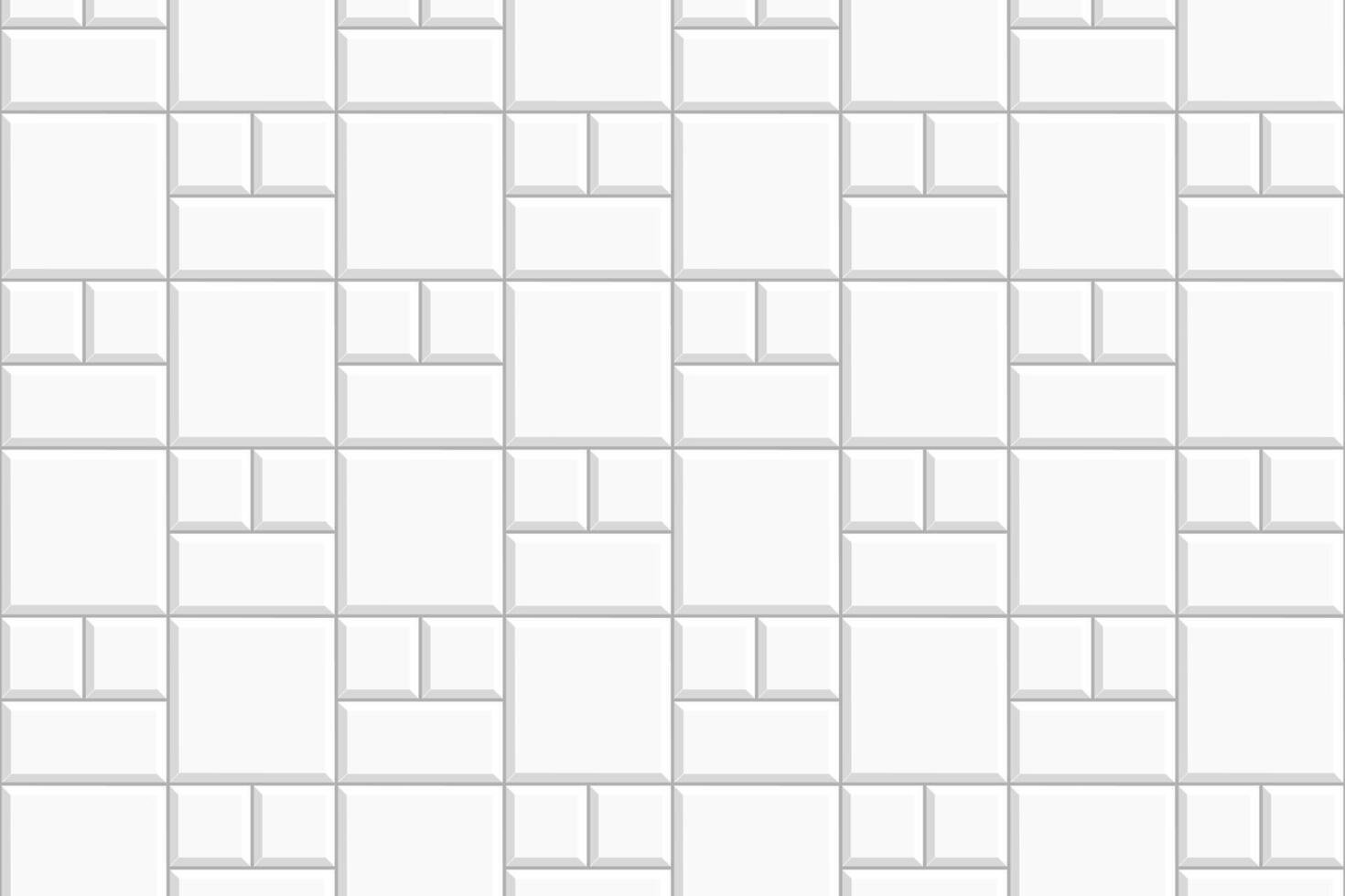 White basketweave tile mosaic layout. Stone or ceramic brick wall background. Kitchen backsplash texture. Bathroom, shower or toilet floor decoration. Causeway texture vector