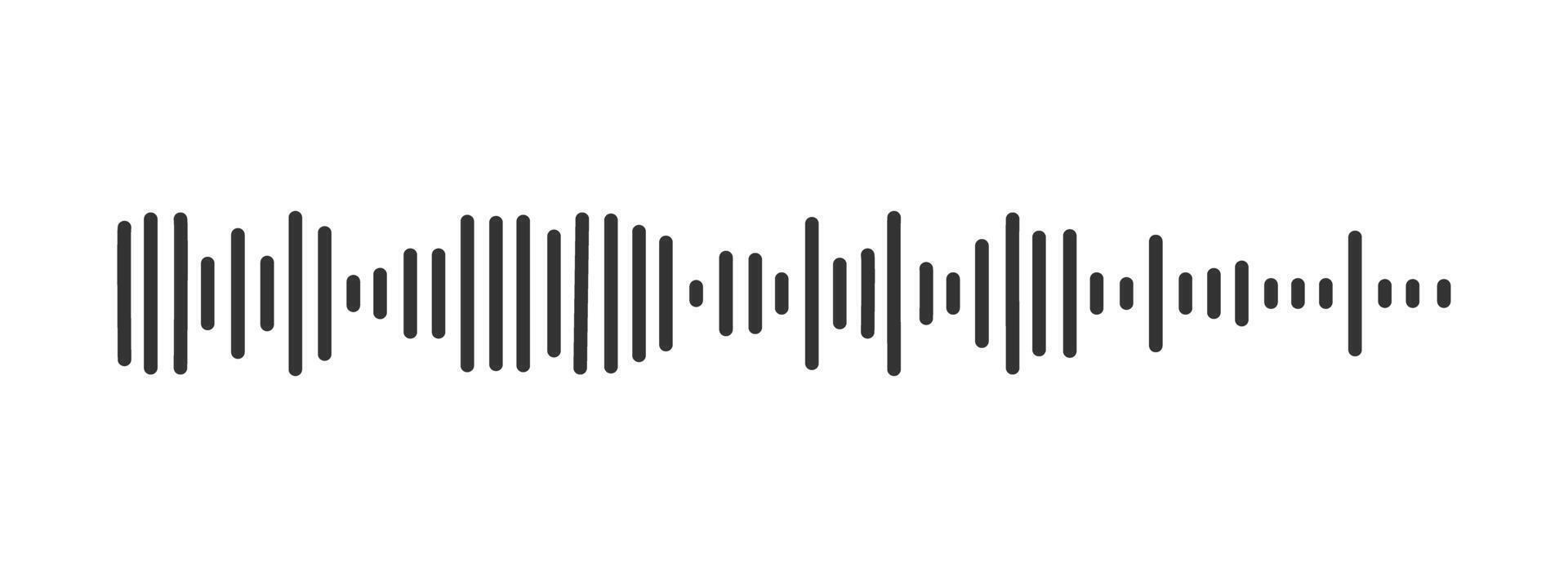 Sound wave icon. Pulse pictogram. Radio signal sign. Voice message, audio file symbol. Messenger, podcast mobile app, media player element graphic vector