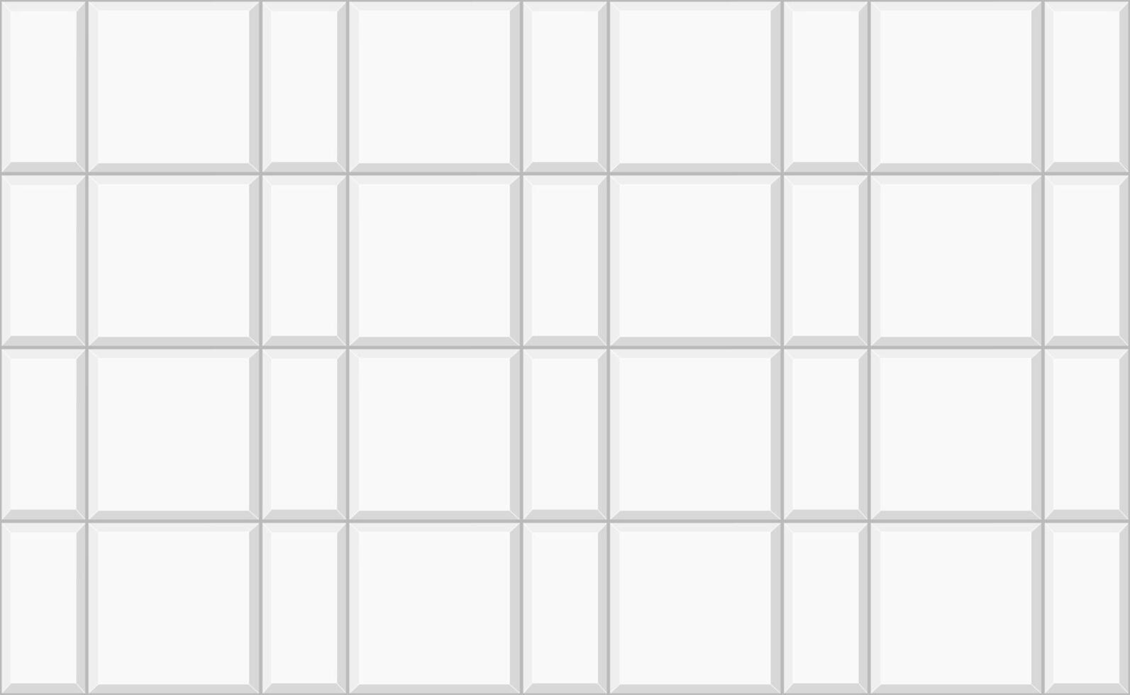 White alternating tile pattern. Stone or ceramic brick wall background. Kitchen backsplash texture. Bathroom, shower or toilet floor mosaic surface. Pavement layout vector