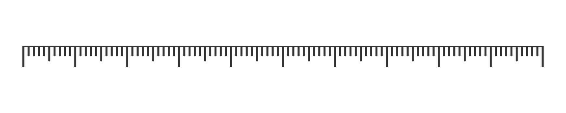Ruler, tape or thermometer scale template. Horizontal distance, height or length measurement chart of math, sewing, meteorological tool vector