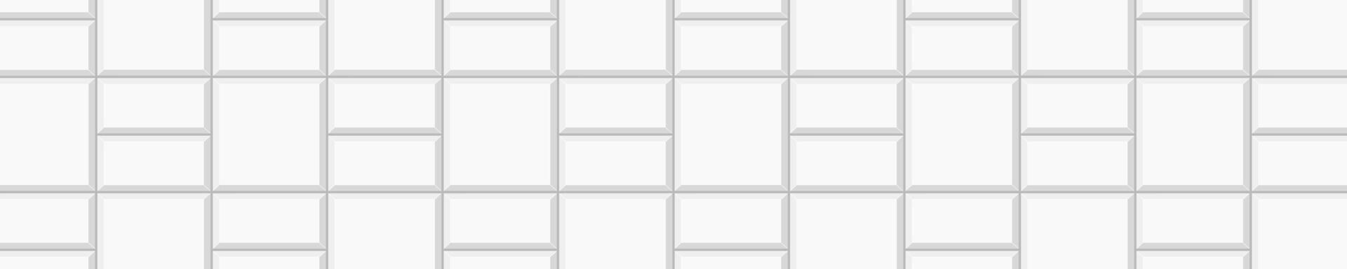 White basket weave tile layout. Kitchen backsplash mosaic texture. Shower, bathroom or toilet floor decoration. Stone or ceramic brick wall background. Pavement surface vector