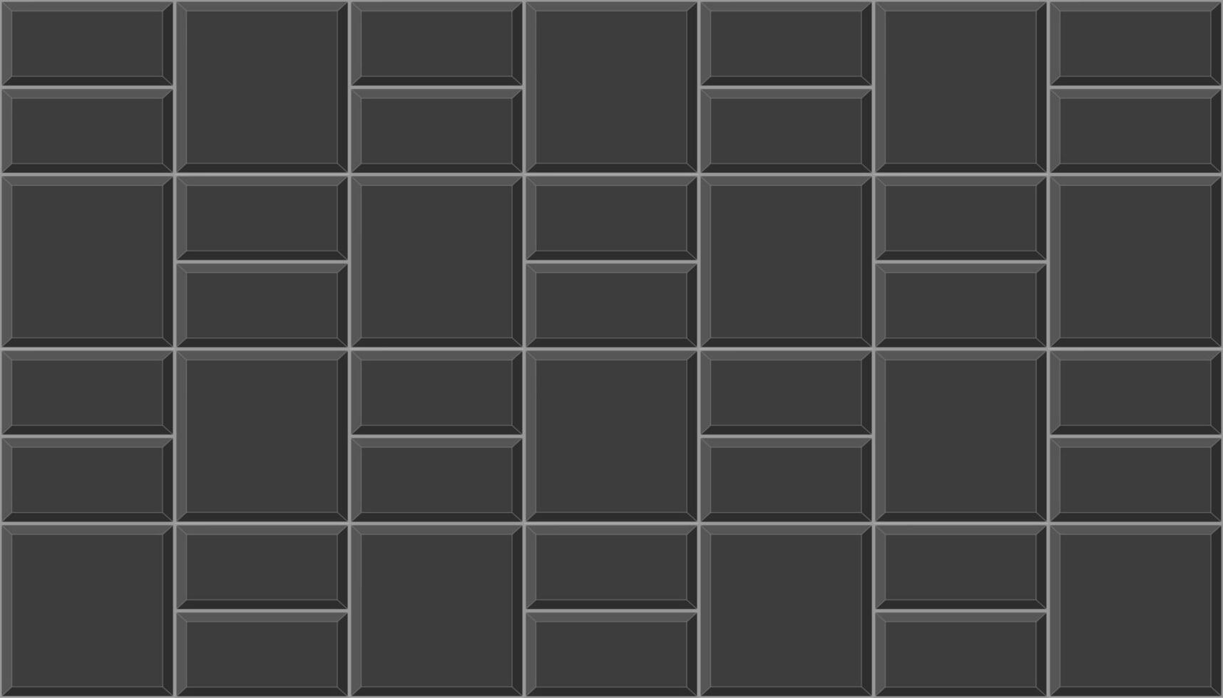 Black basketweave tile background. Causeway texture. Stone or ceramic brick wall seamless pattern. Kitchen backsplash mosaic layout. Bathroom or toilet floor decoration vector