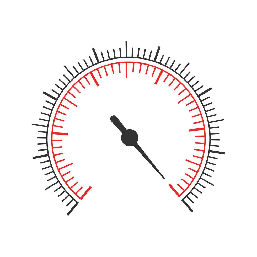 Round measuring scale with two graphic charts and arrow. Template of manometer, level or pressure meter, barometer, compass tool interface vector