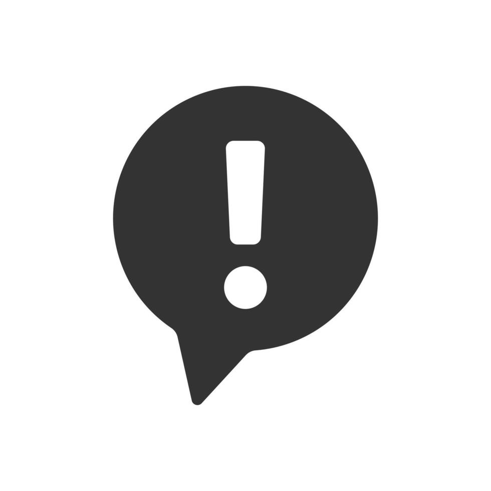 Hotline speech bubble symbol with exclamation point icon. Important information sign. Client support online service pictogram vector