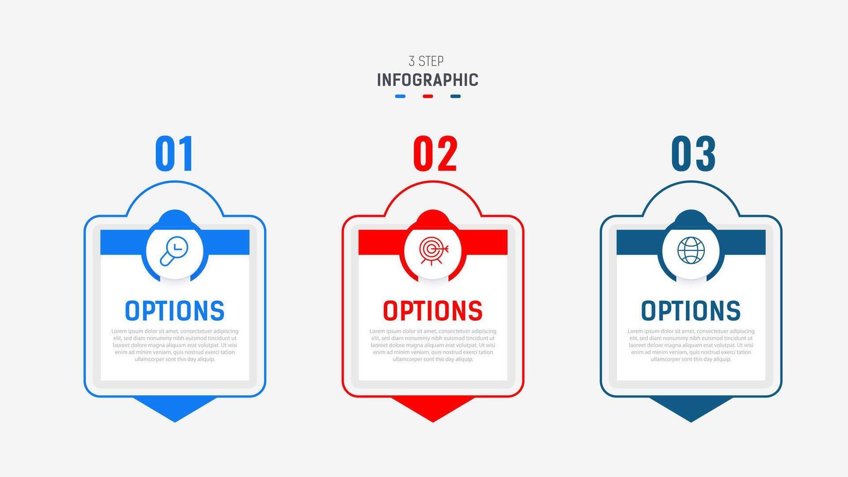 Tres paso infografía etiqueta diseño modelo con línea iconos proceso pasos diagrama, presentaciones, flujo de trabajo disposición, bandera, fluir cuadro, informacion grafico ilustración. vector