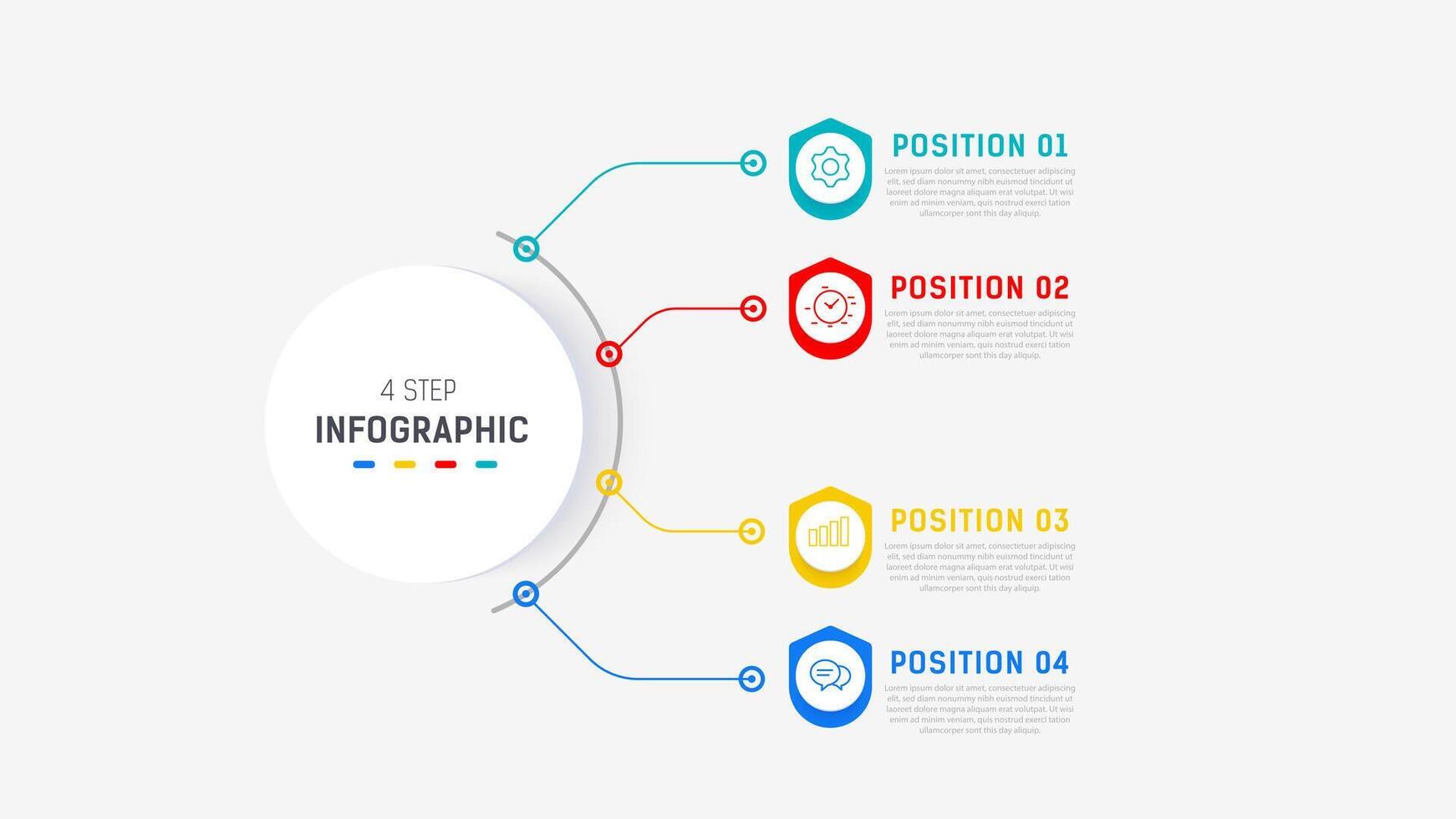 Four Step Infographic element design template for presentation. process diagram and presentations step, workflow layout, banner, flow chart, info graphic illustration. vector