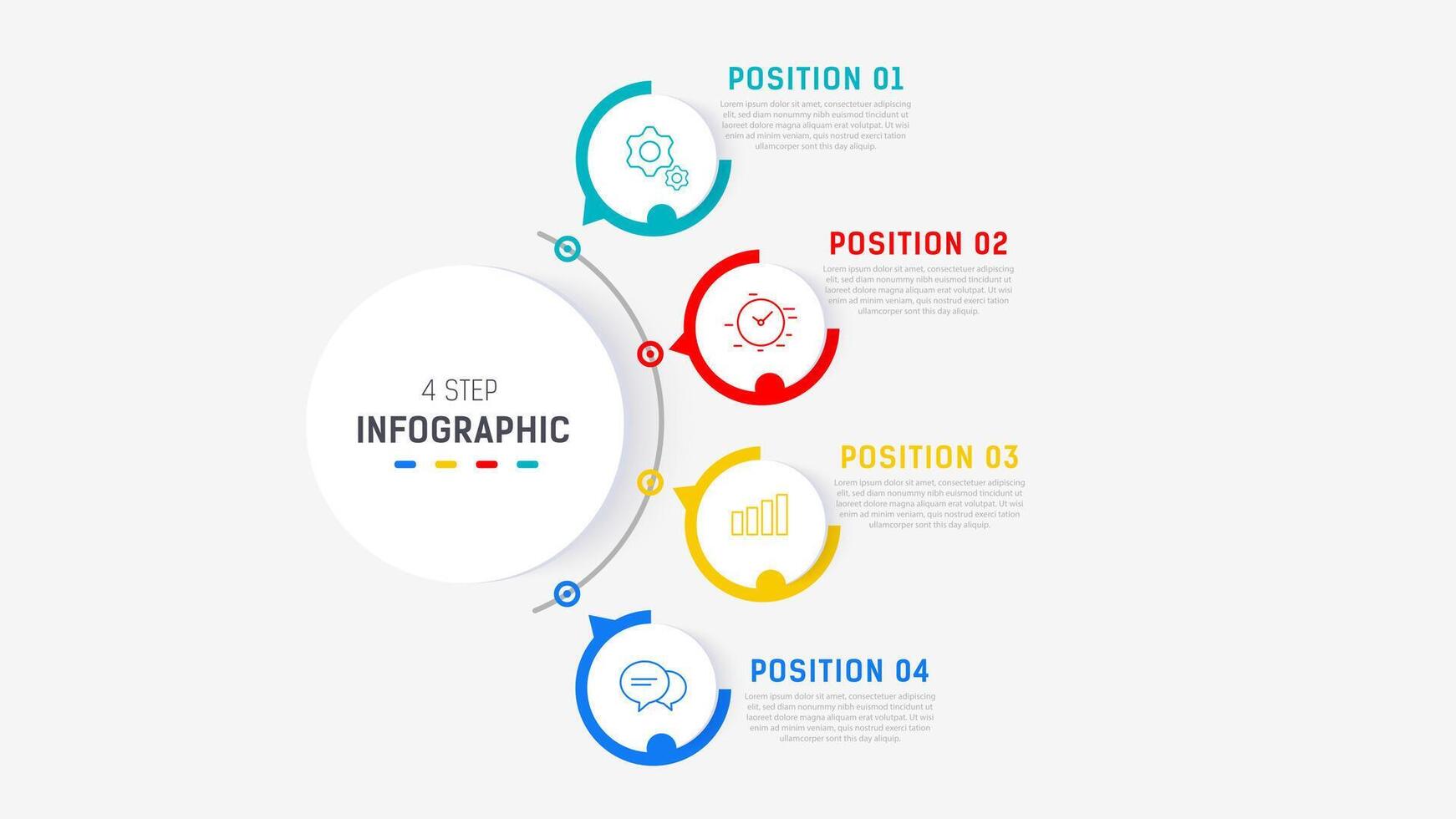 Four Step Infographic element design template for presentation. process diagram and presentations step, workflow layout, banner, flow chart, info graphic illustration. vector
