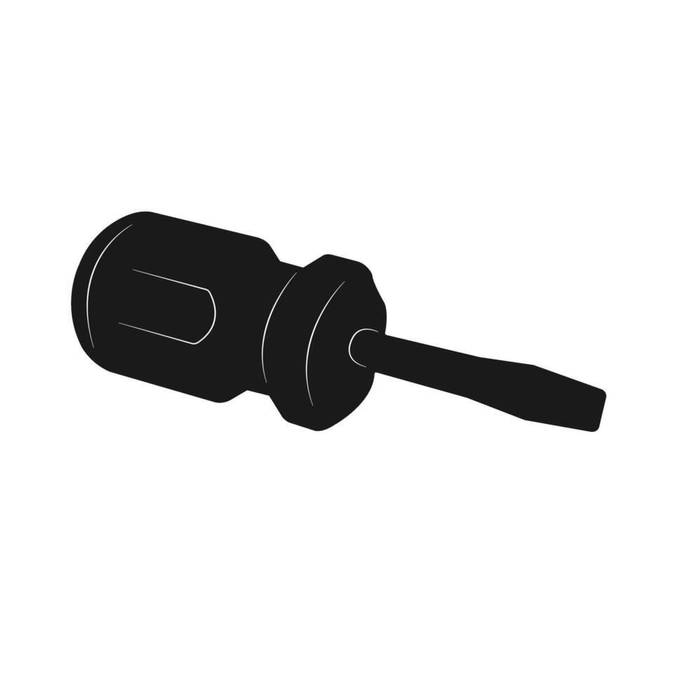 Stubby flat parallel tip Screwdriver vector