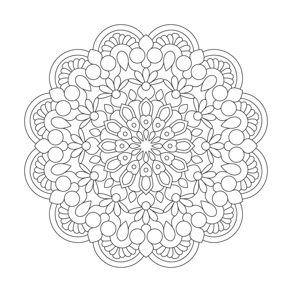 Mandala digital arts coloring book page file vector