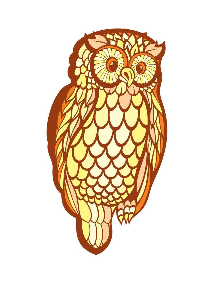 Owl for logo or icon,clip art. Abstract style Illustration vector
