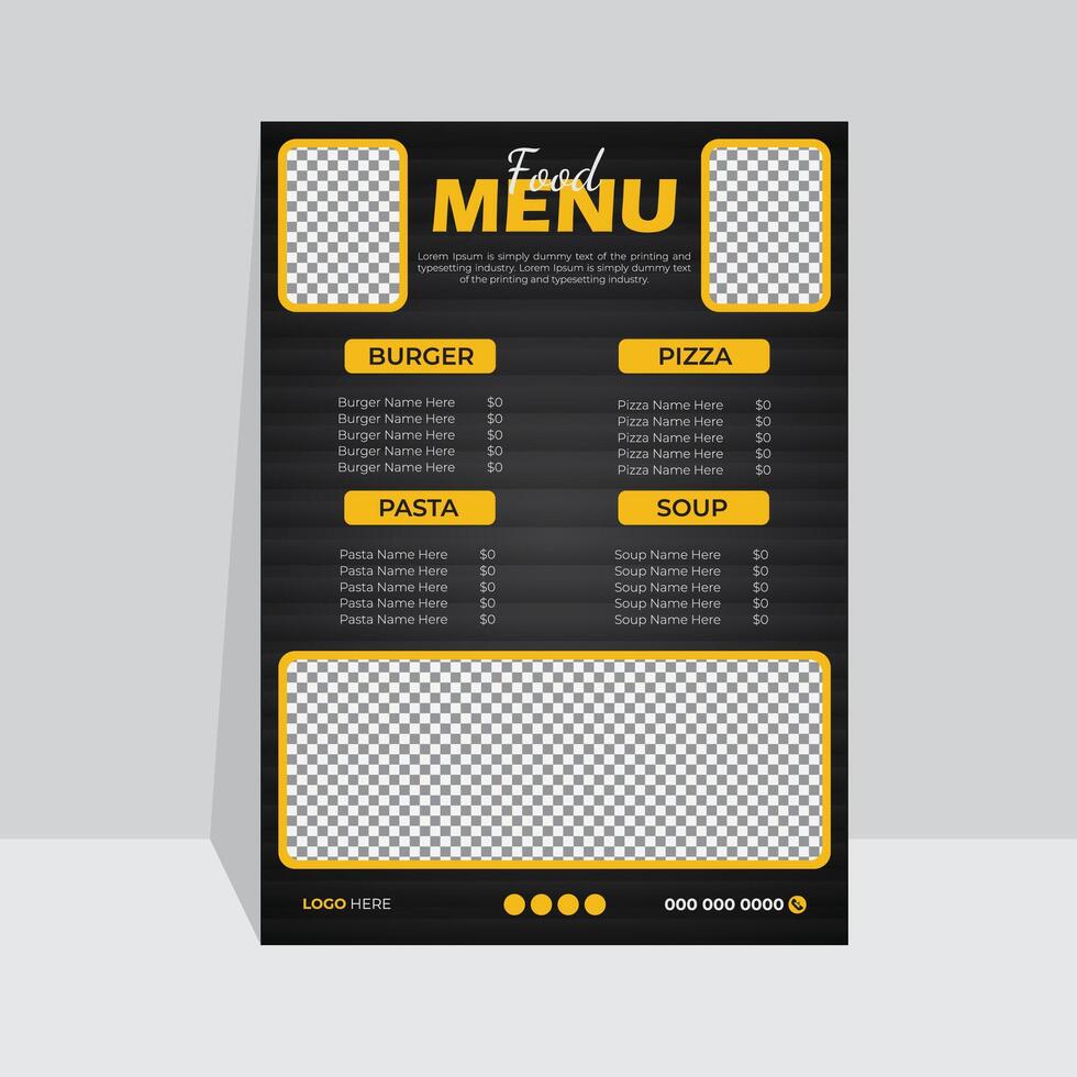 For your restaurant, a unique and contemporary background food menu vector