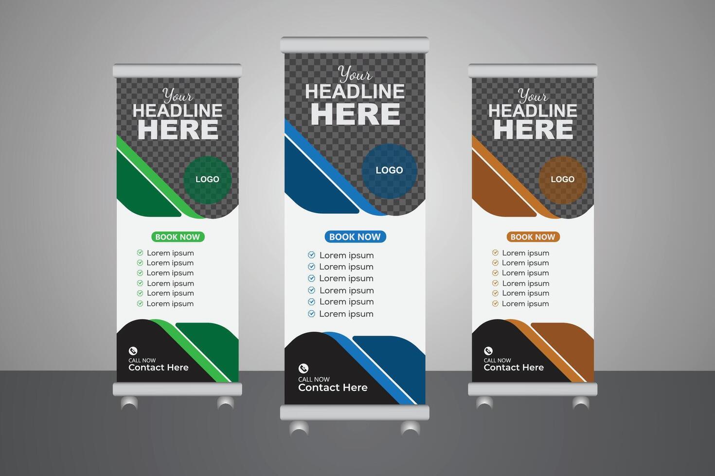 Modern house for sale A roll-up banner template for your house-selling enterprise vector