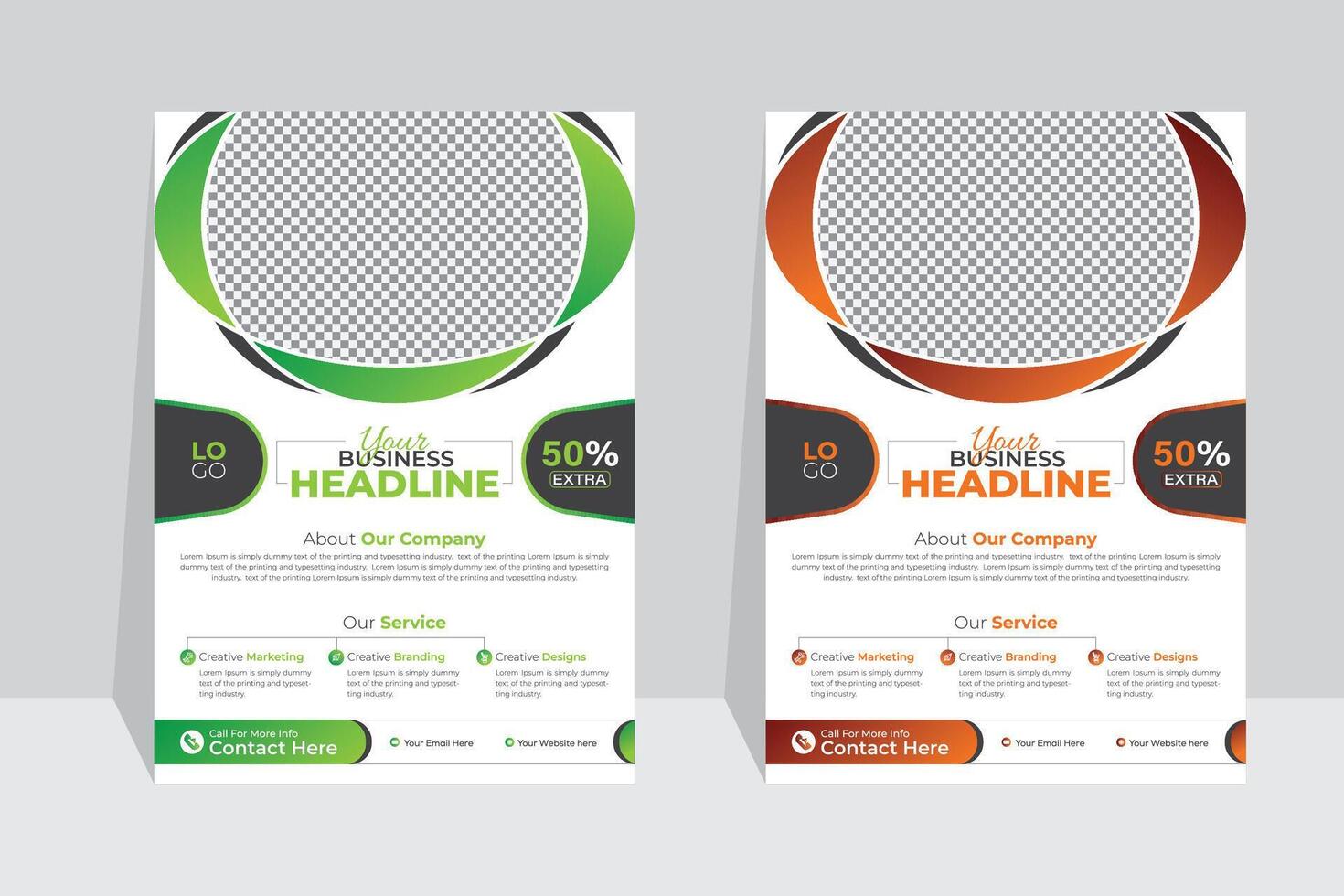 White background modern stylish flyer design template vector