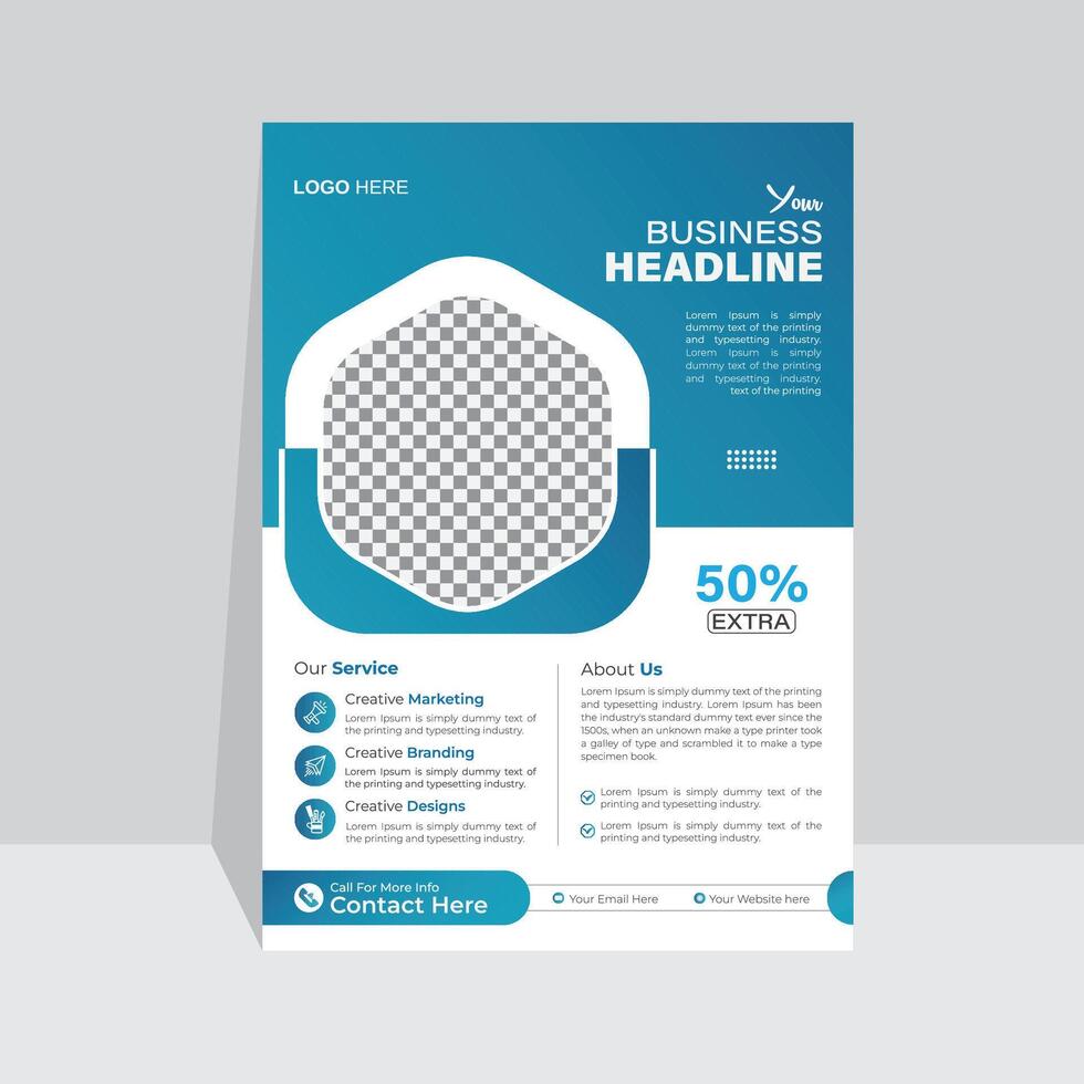 Poster flyer pamphlet brochure cover design with photo background space and an A4-size vector