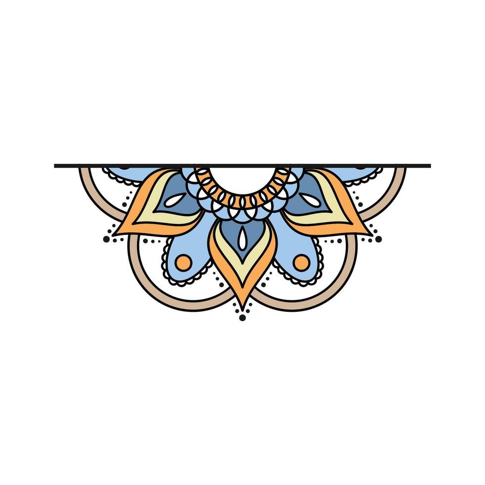 bohemio mandala elemento marco diseño vector