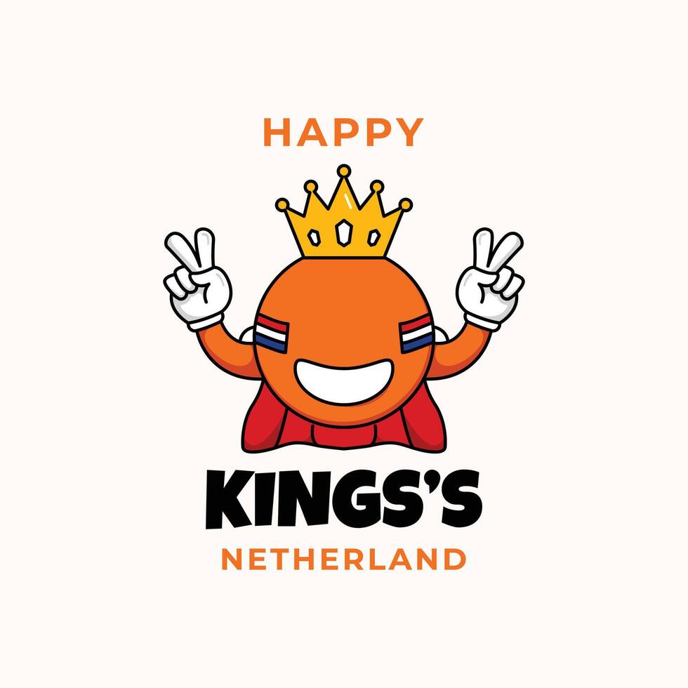 Kings day illustration with groovy style vector