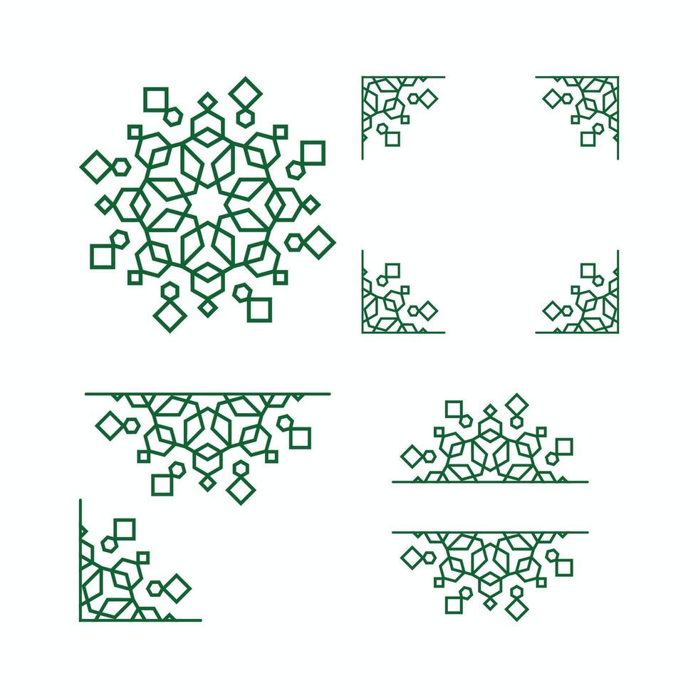 Arab American heritage month mosaic design element frame vector