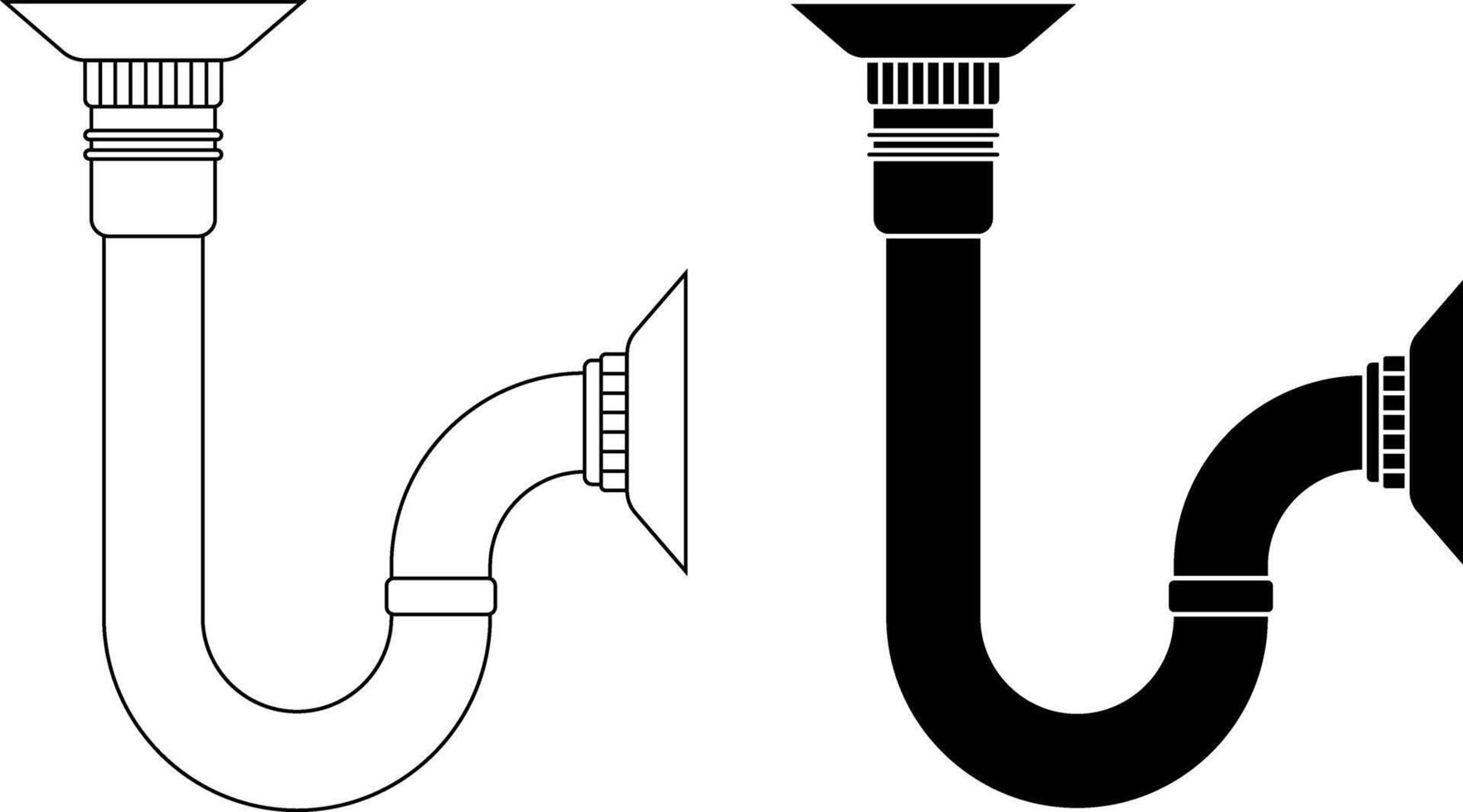 outline silhouette sink pipes icon vector