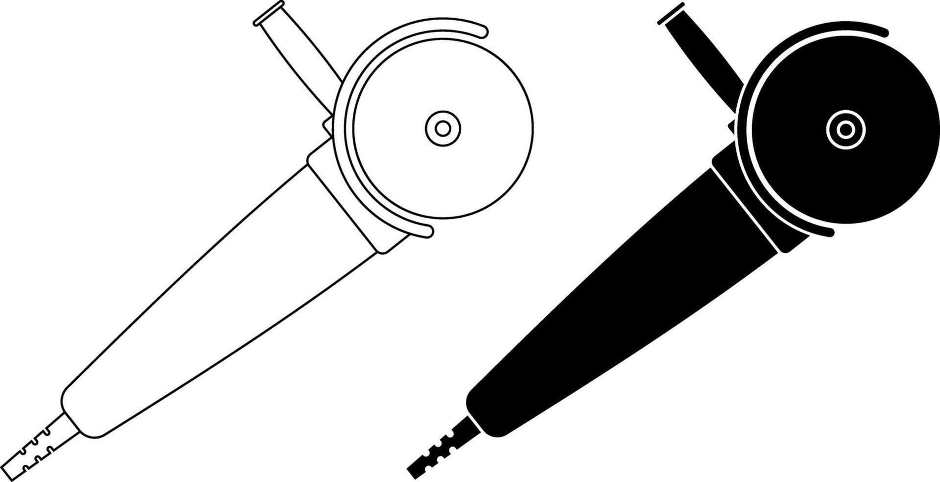 outline silhouette angle grinder icon set vector