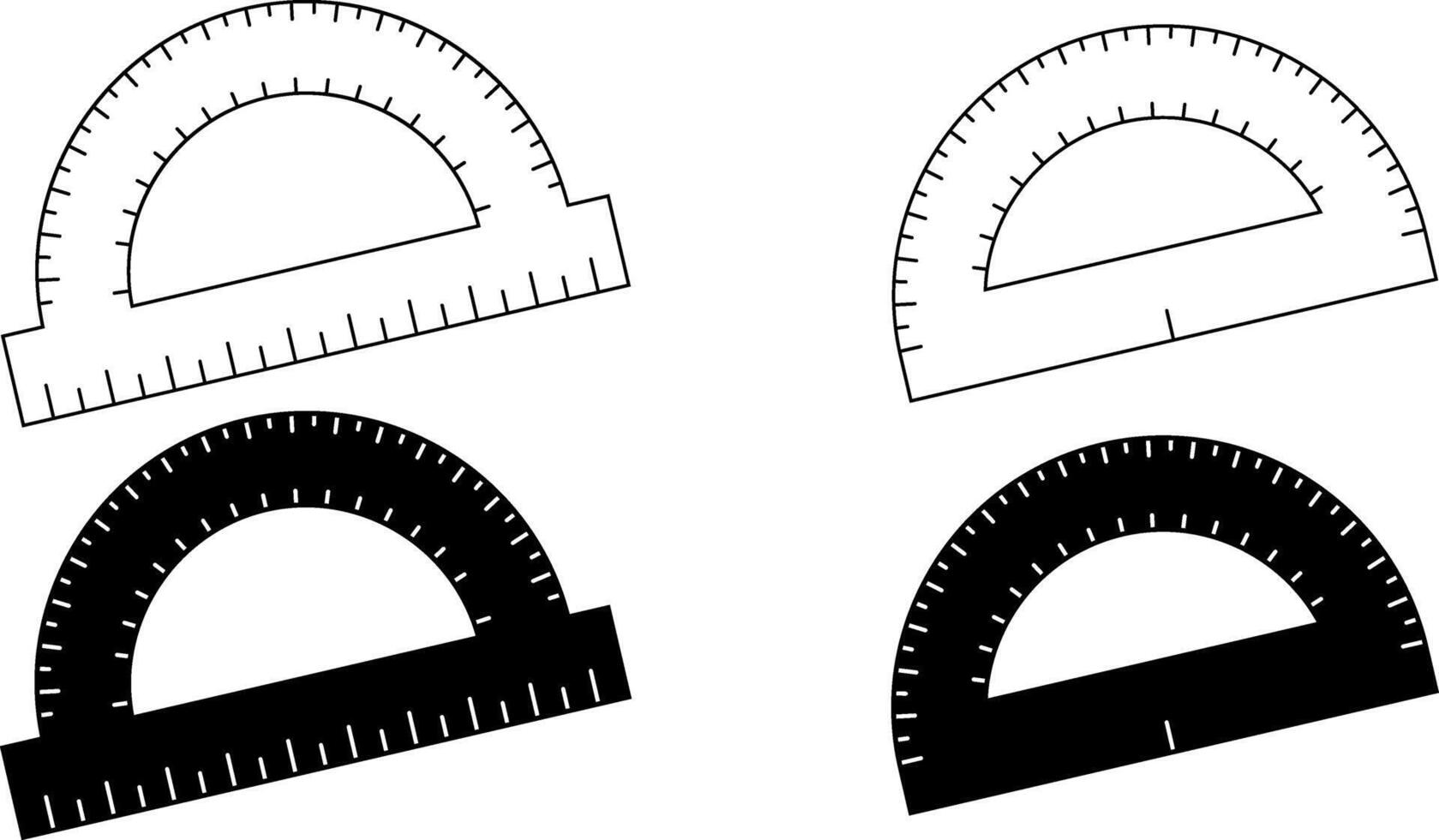 half circle protractor icon vector