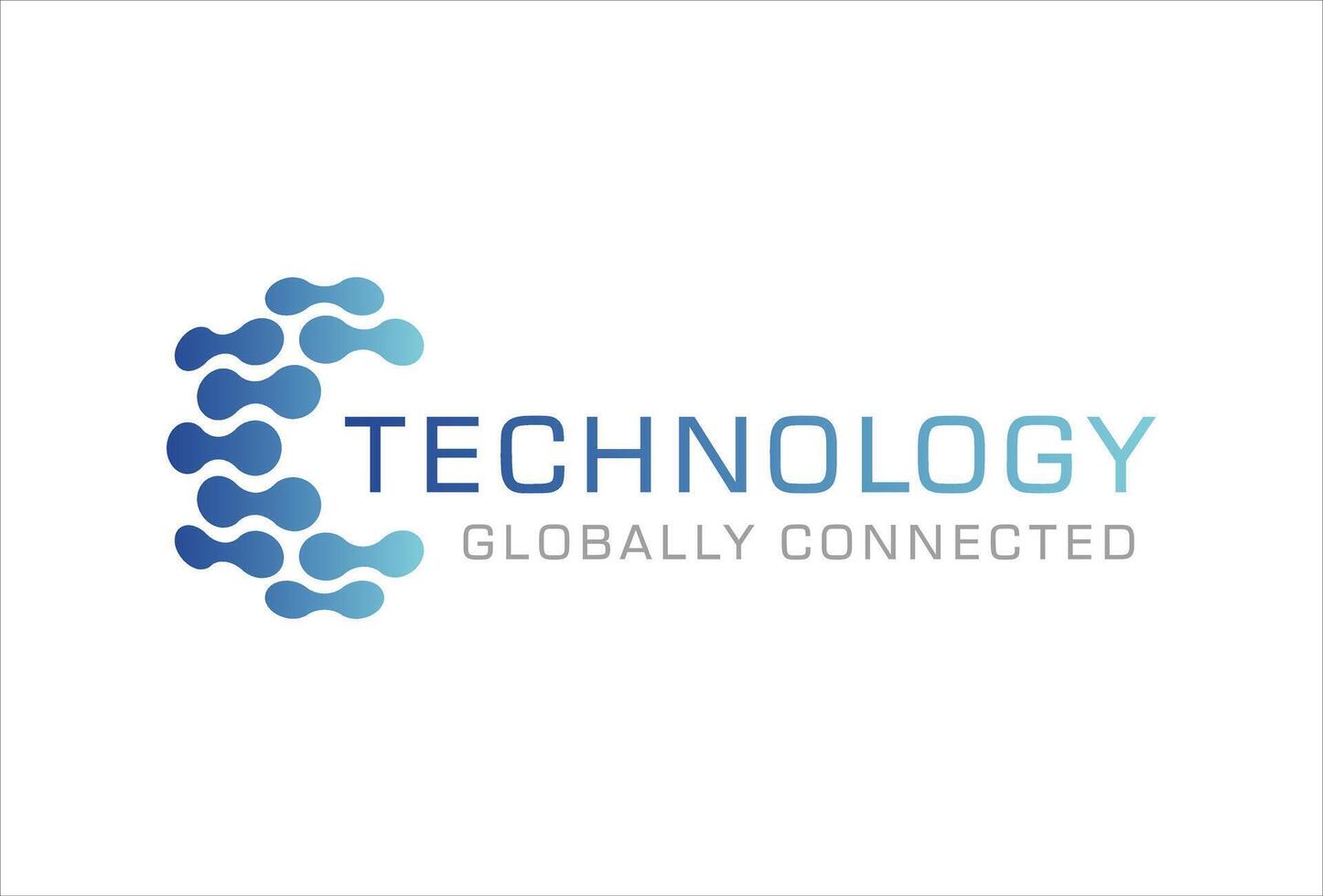 technology globally connected logo design template vector
