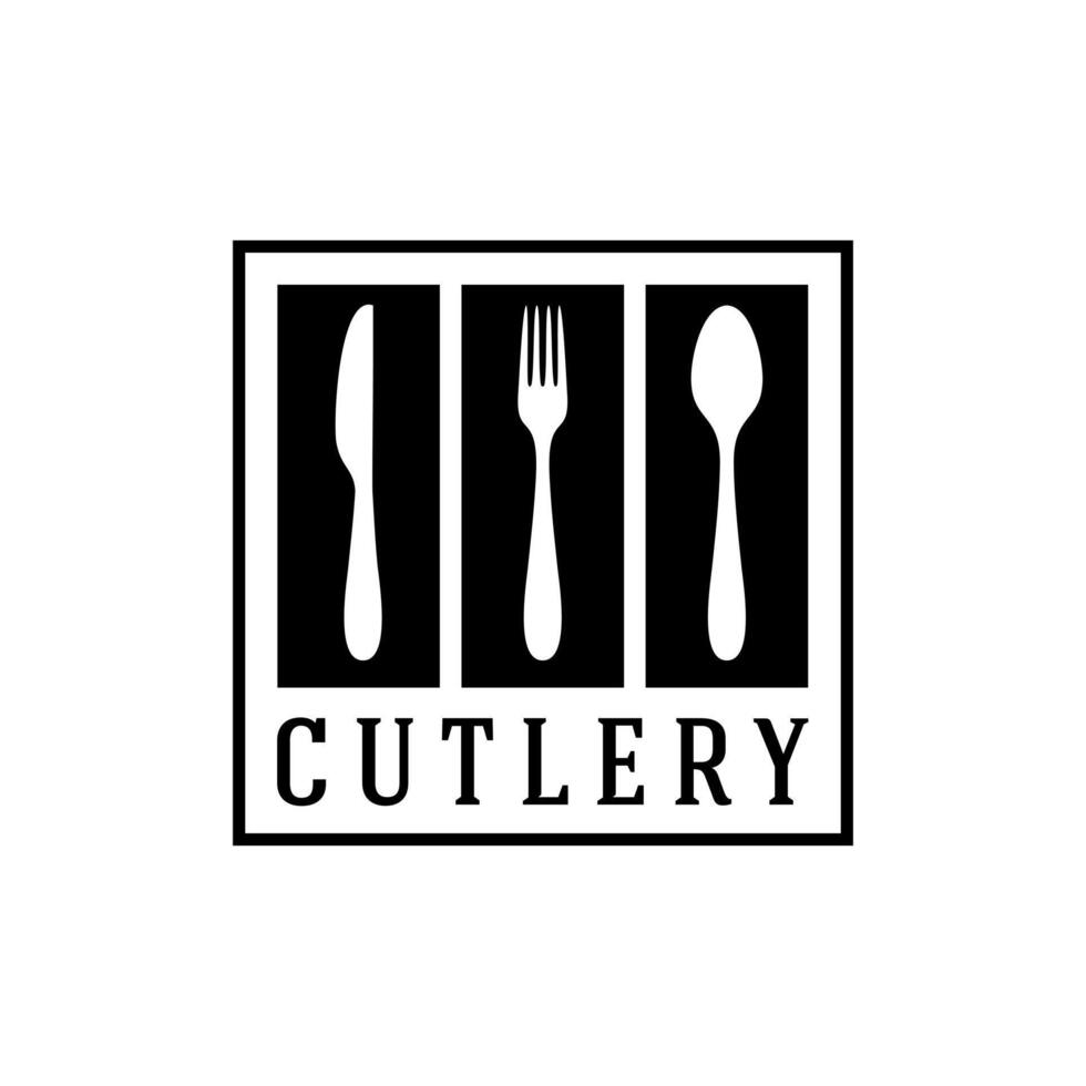 cutlery set icon design template on white background vector