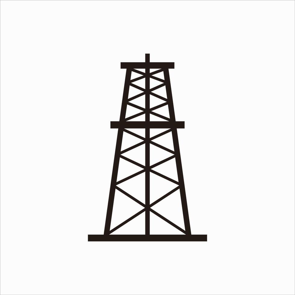 petróleo plataforma logo aislado icono en blanco antecedentes vector