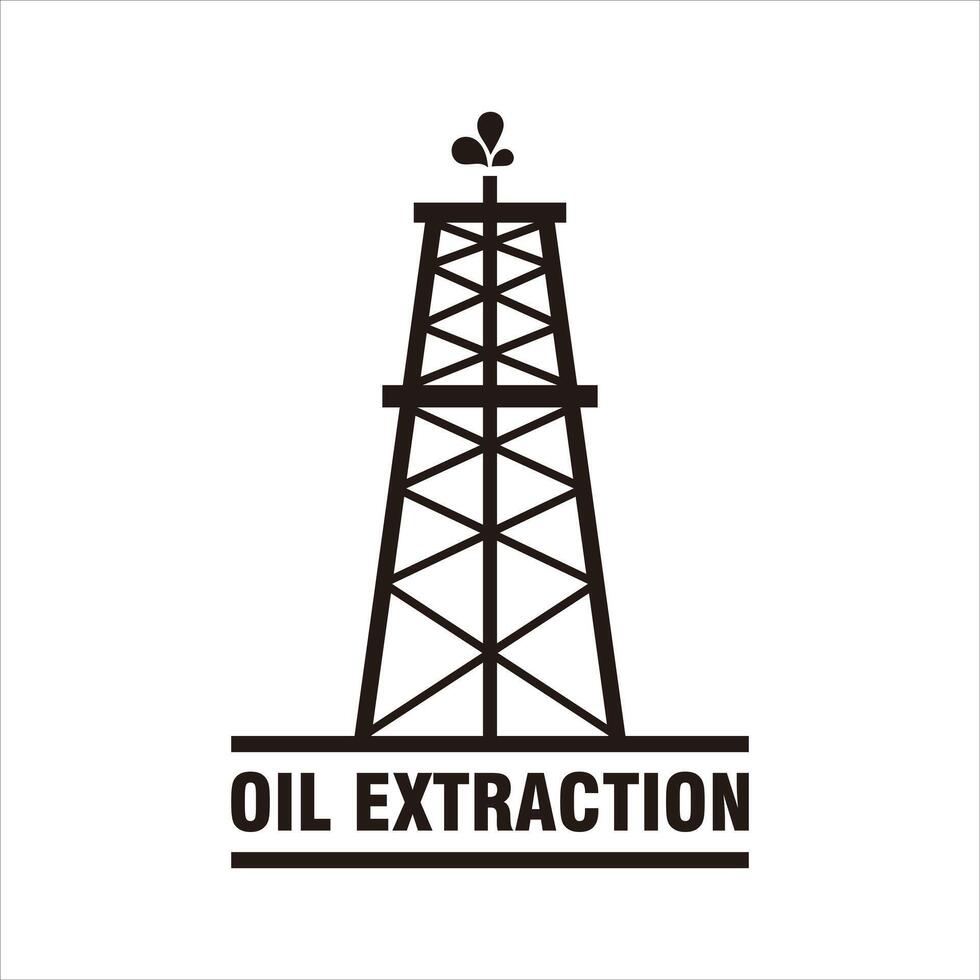 Oil rig icon logo isolated, design template on white background. vector